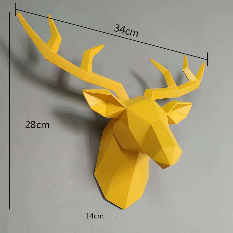 3D Nordic Deer Head Wall Decor for Living Room
