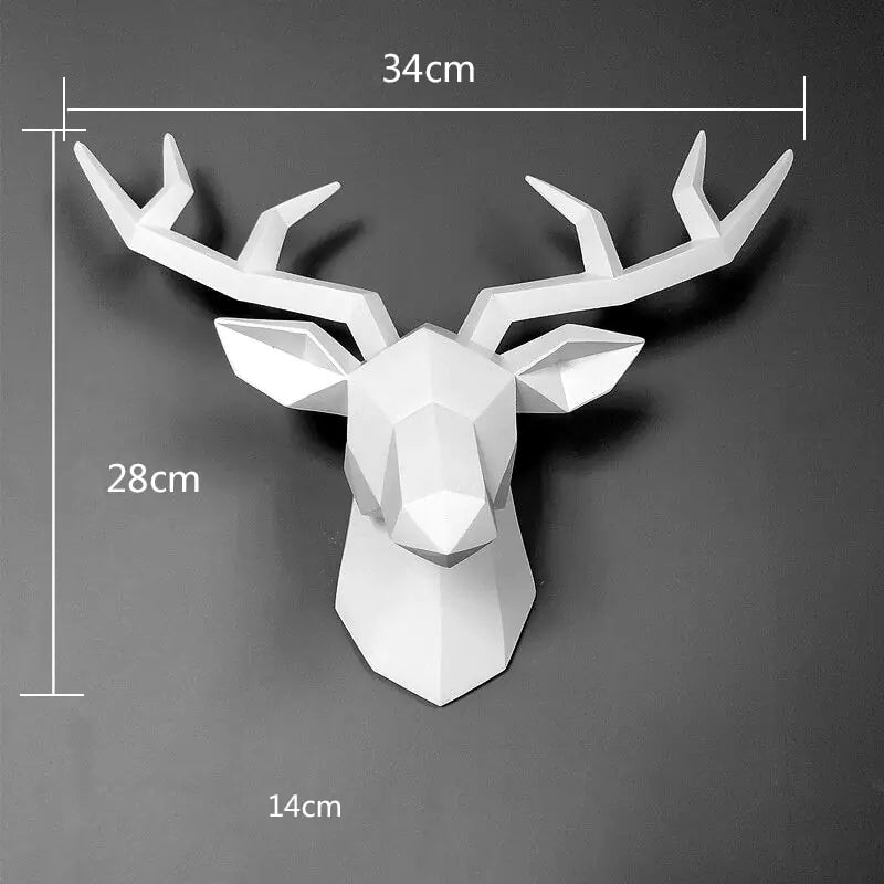 3D Nordic Deer Head Wall Decor for Living Room