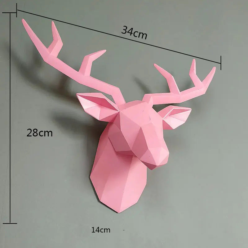 3D Nordic Deer Head Wall Decor for Living Room
